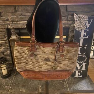 Born Concept Cooper Woven Straw Shoulder Bag